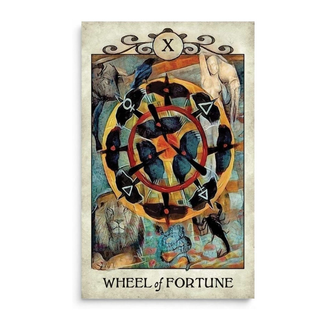 Wheel of Fortune card from Crow Tarot