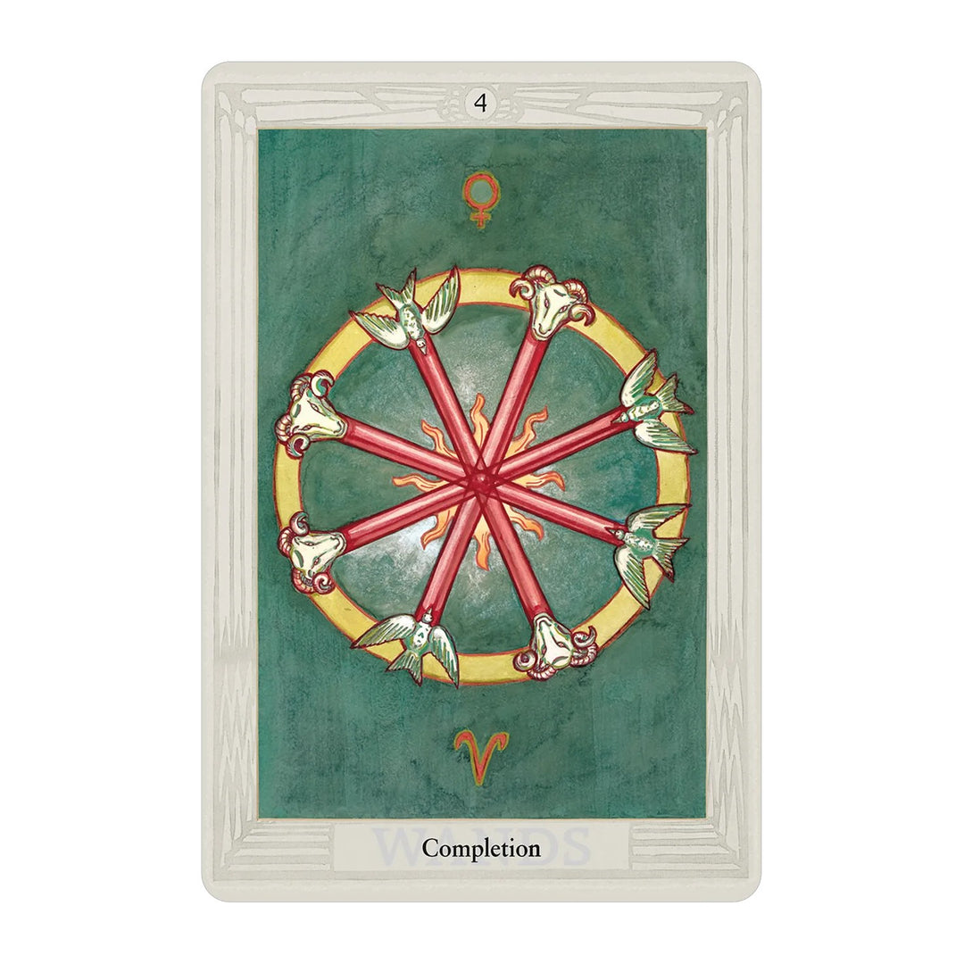 Completion card (Four of Wands) from the Crowley Thoth Tarot Premier Edition