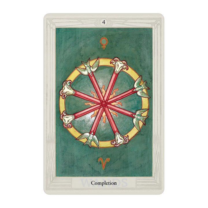 Completion card (Four of Wands) from the Crowley Thoth Tarot Premier Edition
