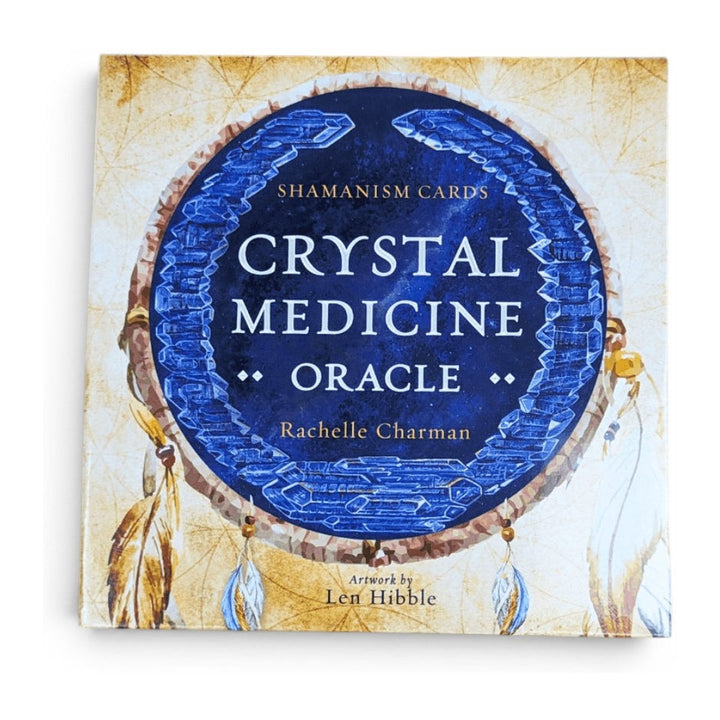 Crystal Medicine Oracle box front by Rachelle Charman, artwork by Len Hibble