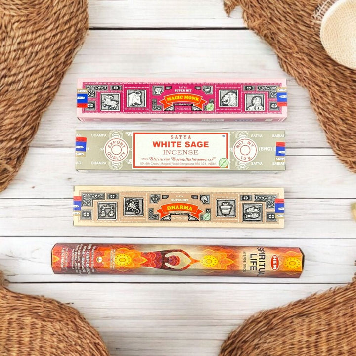 Dharma &amp; Devotion Incense Set – 4-Pack for Meditation &amp; Inner Reflection