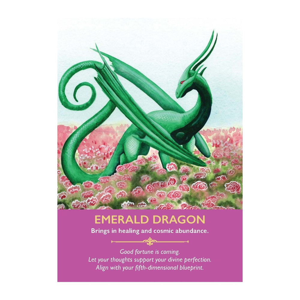 Emerald Dragon card from the Dragon Oracle Cards