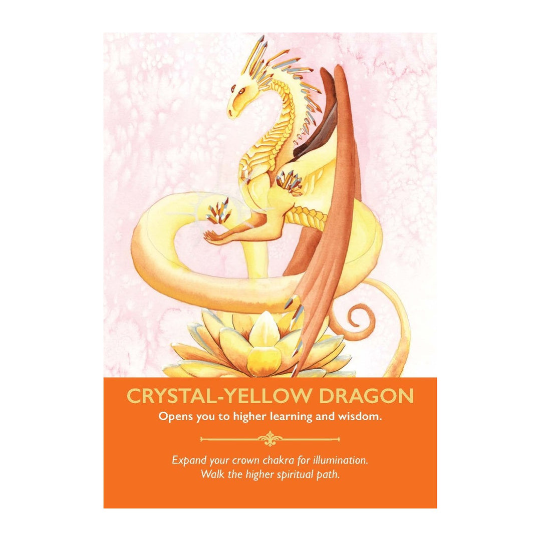 Crystal-Yellow Dragon card from the Dragon Oracle Cards