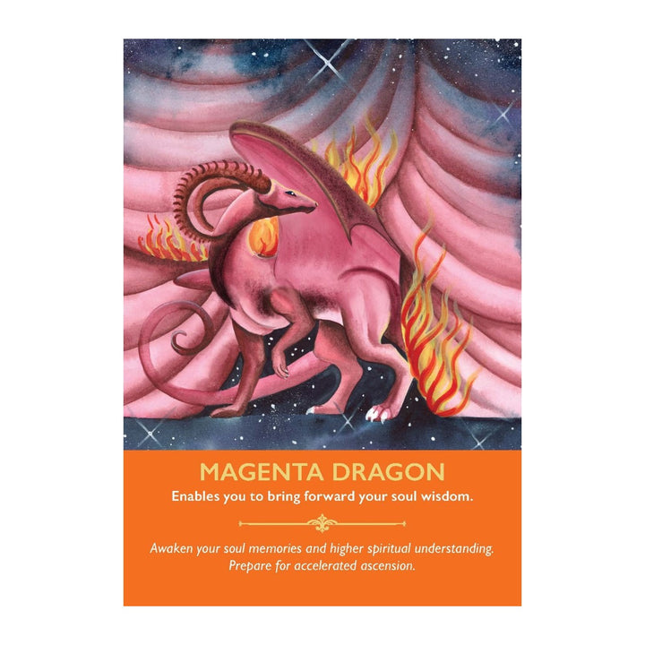 Magenta Dragon card from the Dragon Oracle Cards