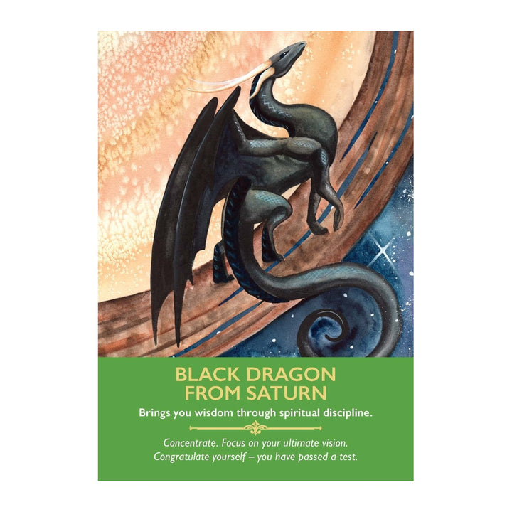 Black Dragon from Saturn card from the Dragon Oracle Cards