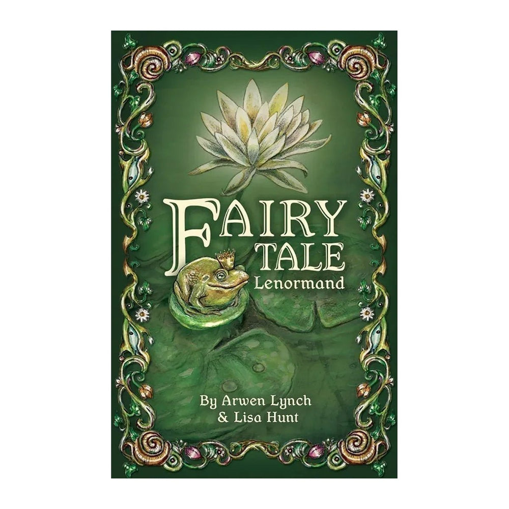 Fairy Tale Lenormand cover by Arwen Lynch and Lisa Hunt, with a frog under a water lily