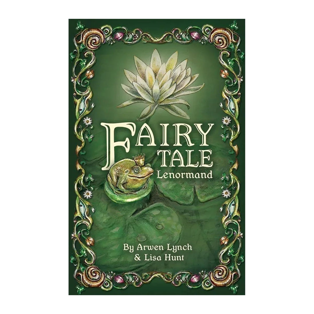 Fairy Tale Lenormand cover by Arwen Lynch and Lisa Hunt, with a frog under a water lily