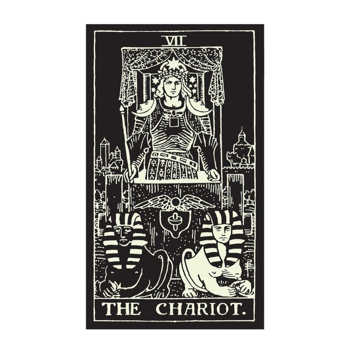 The Chariot card from the Glow in the Dark Tarot