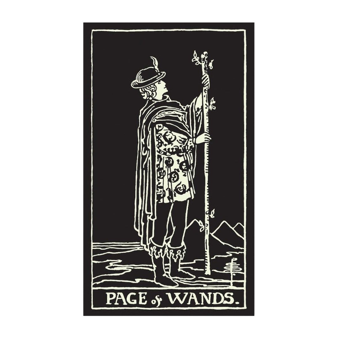 Page of Wands card from the Glow in the Dark Tarot