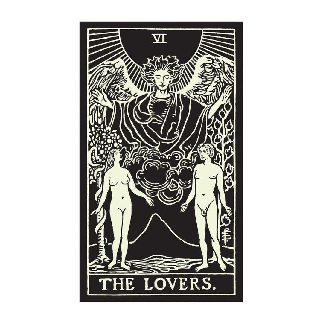 The Lovers card from the Glow in the Dark Tarot