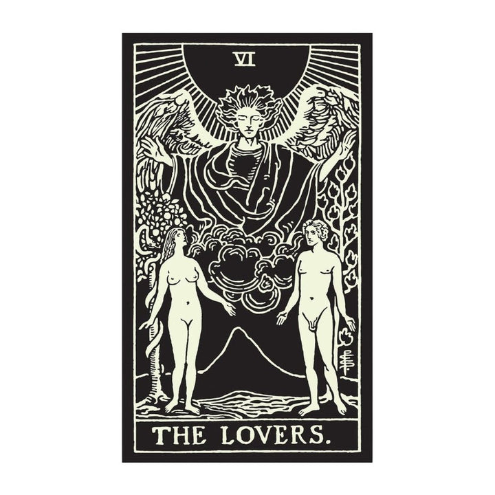 The Lovers card from the Glow in the Dark Tarot