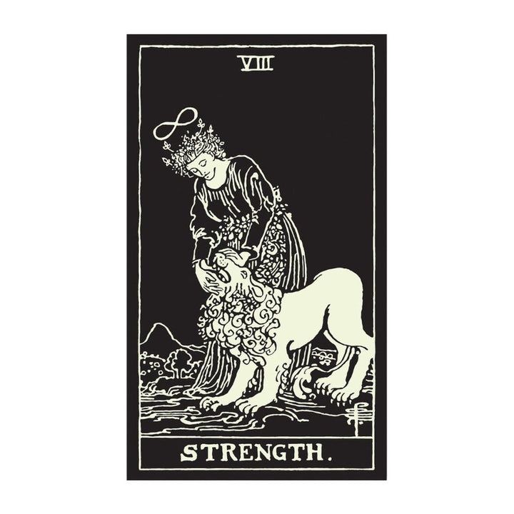Strength card from the Glow in the Dark Tarot
