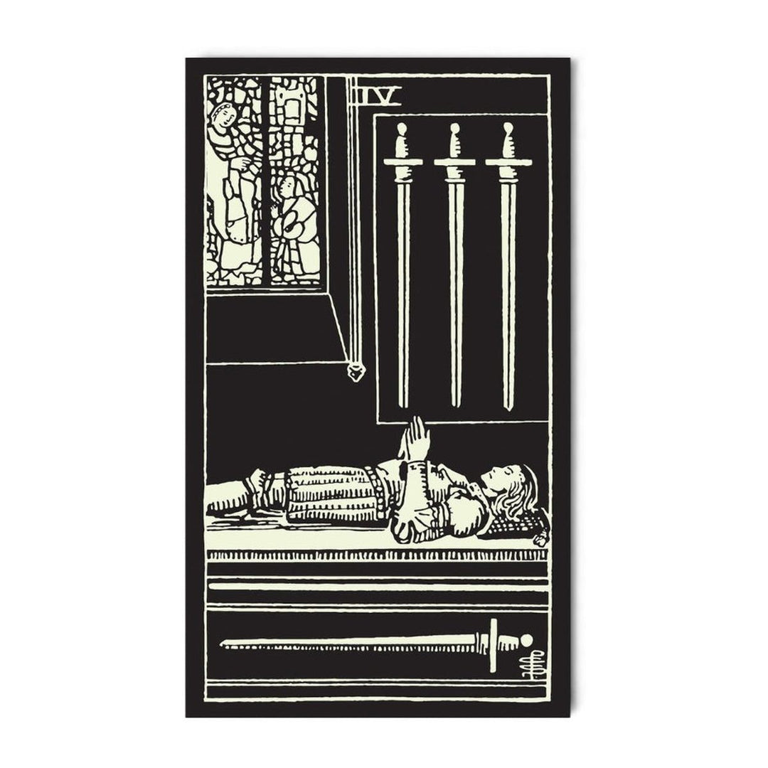 Four of Swords card from the Glow in the Dark Tarot