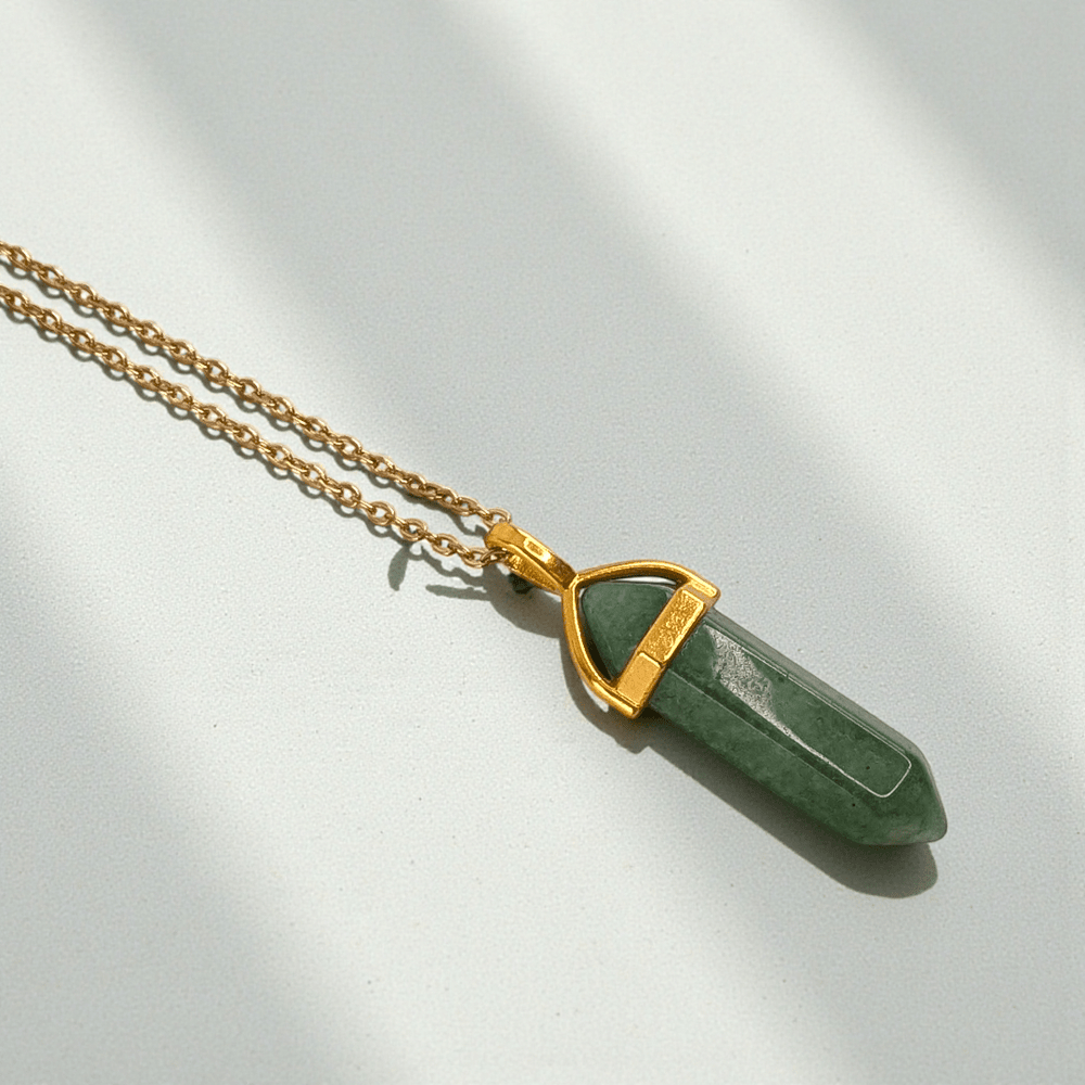 double terminated green aventurine pendant for the heart chakra available at zen collection crystal store in Barrie. Shop Online and in-store