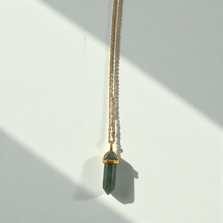 double terminated green aventurine pendant for the heart chakra available at zen collection crystal store in Barrie. Shop Online and in-store
