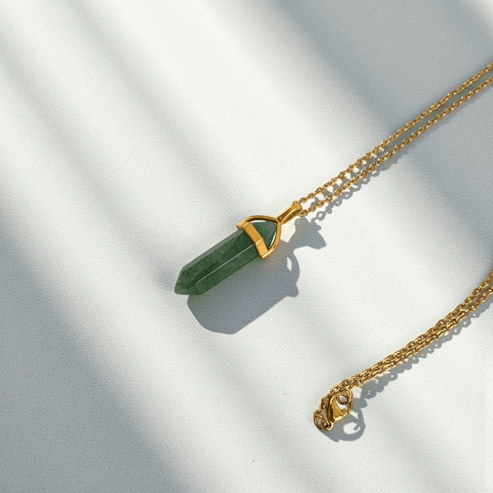 double terminated green aventurine pendant for the heart chakra available at zen collection crystal store in Barrie. Shop Online and in-store