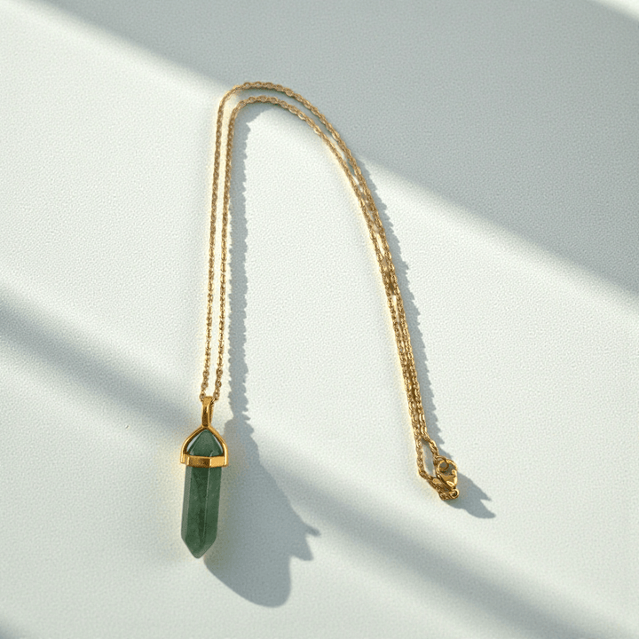 double terminated green aventurine pendant for the heart chakra available at zen collection crystal store in Barrie. Shop Online and in-store