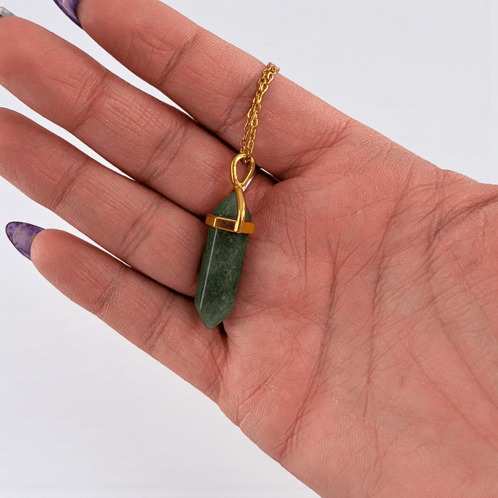 double terminated green aventurine pendant for the heart chakra available at zen collection crystal store in Barrie. Shop Online and in-store