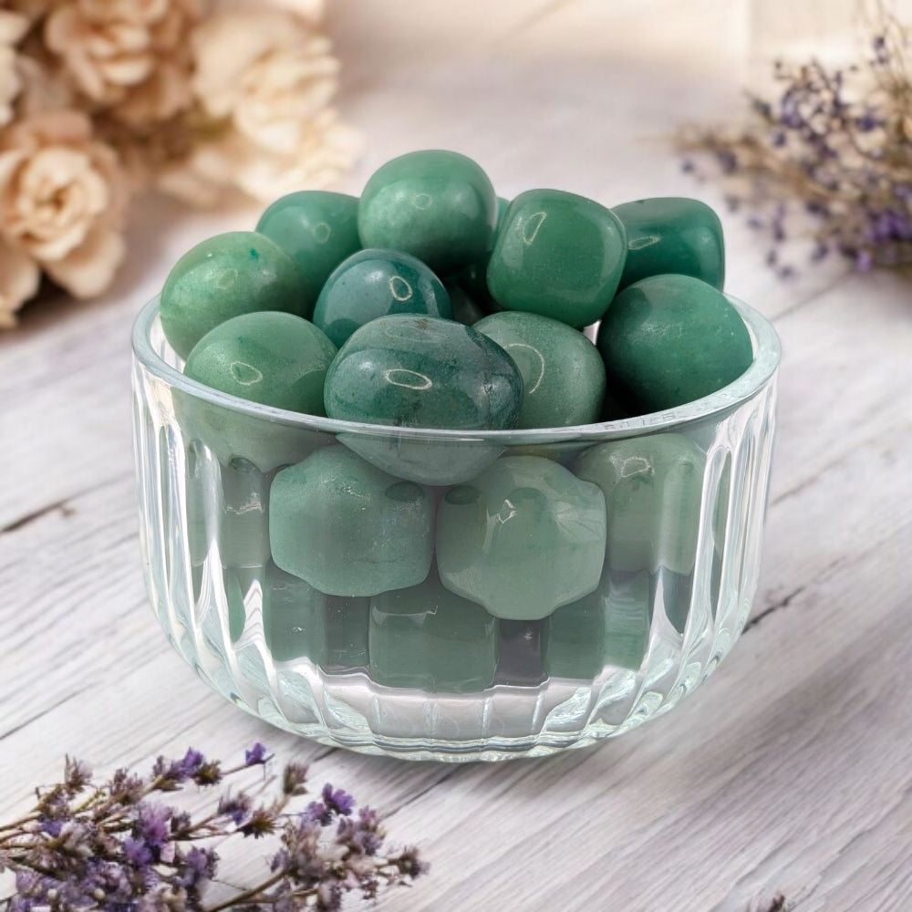 Green Aventurine Tumbles for luck and abundance  available at a crystal store near me in barrie!