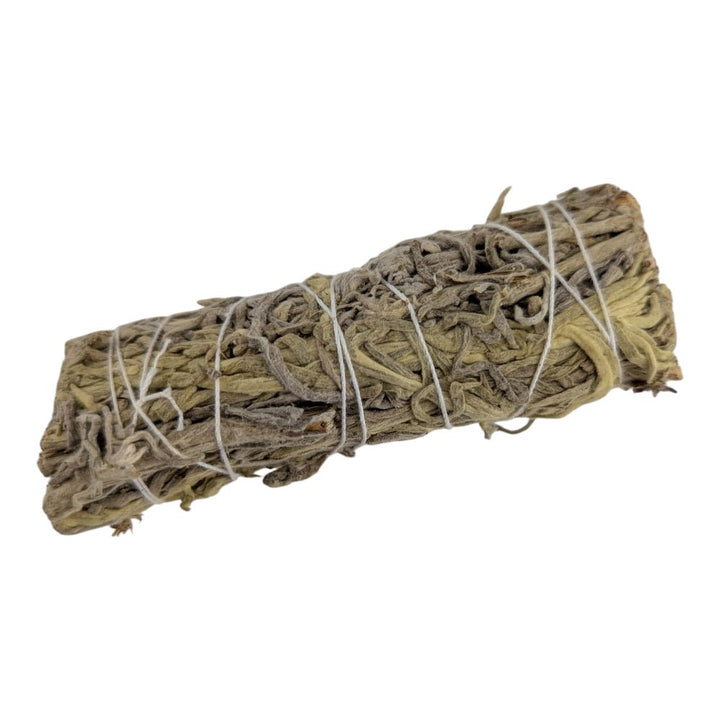 Bundled  green sage stick on a white background from canadian crystal store