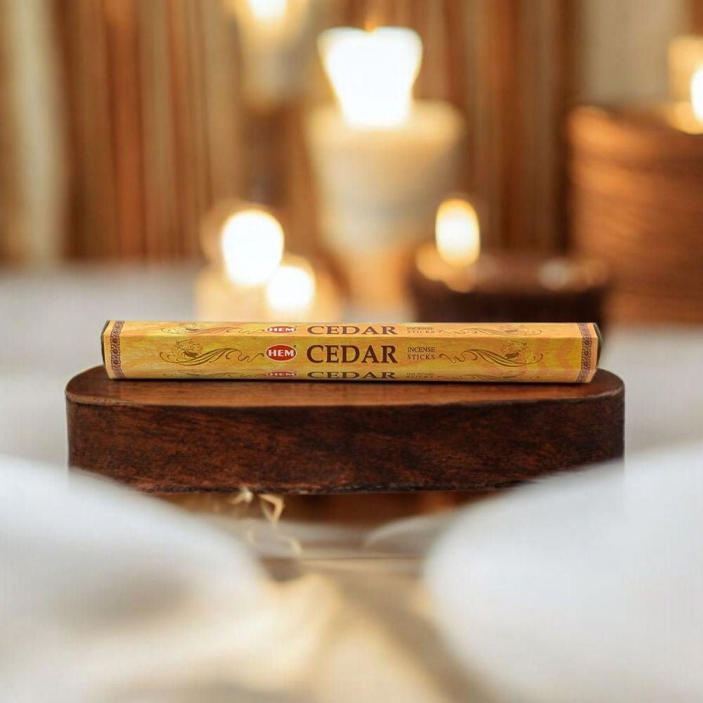 Woody &amp; Earthy Aroma – HEM Cedar Incense for Meditation &amp; Stability