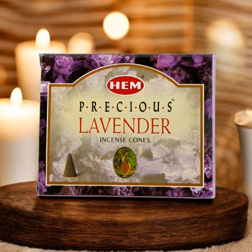 HEM Lavender Incense Cones – 10 Cones + Holder for Relaxation & Sleep