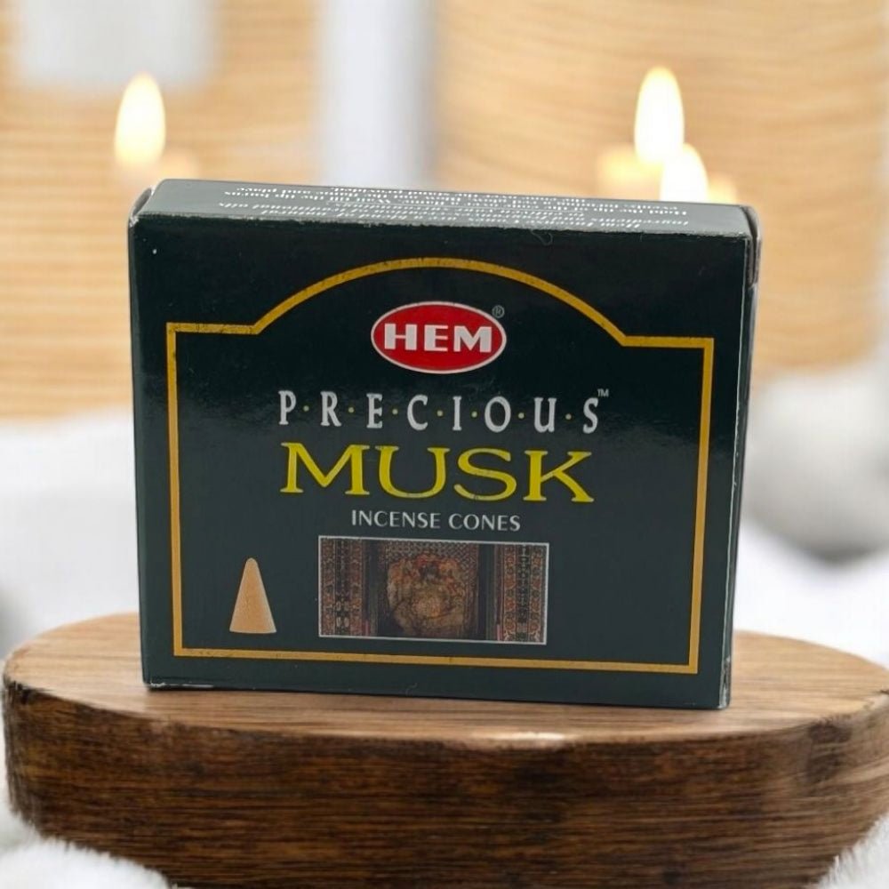 Rich Earthy Aroma – HEM Musk Incense Cones for Relaxation & Confidence
