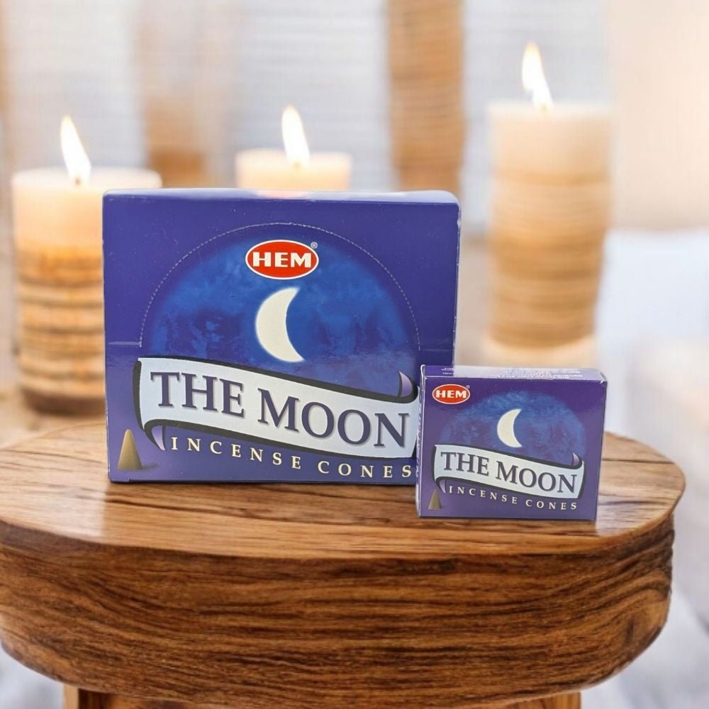 HEM The Moon Incense Cones – 10 Cones + Holder for Intuition & Relaxation