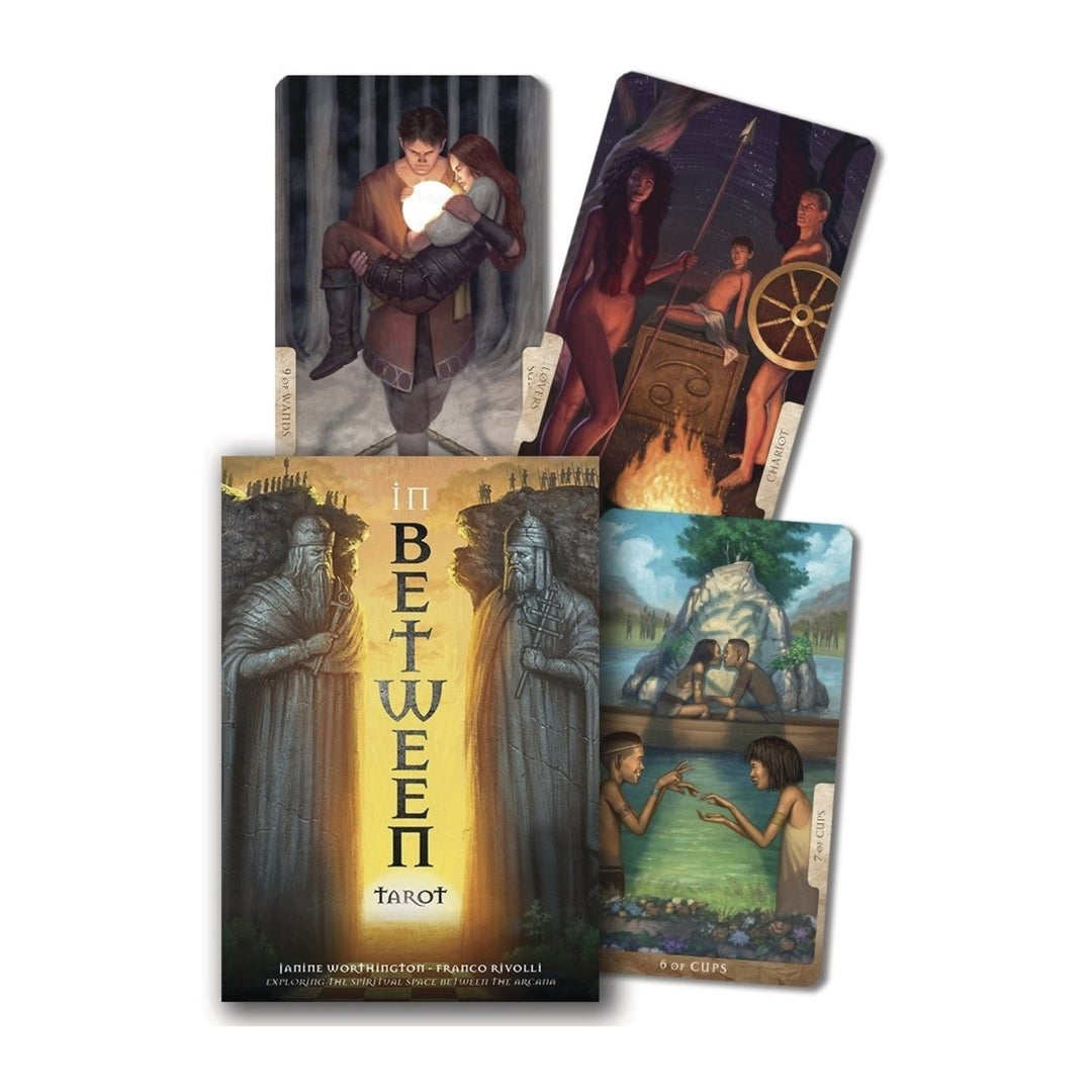 In Between Tarot Kit box with three cards