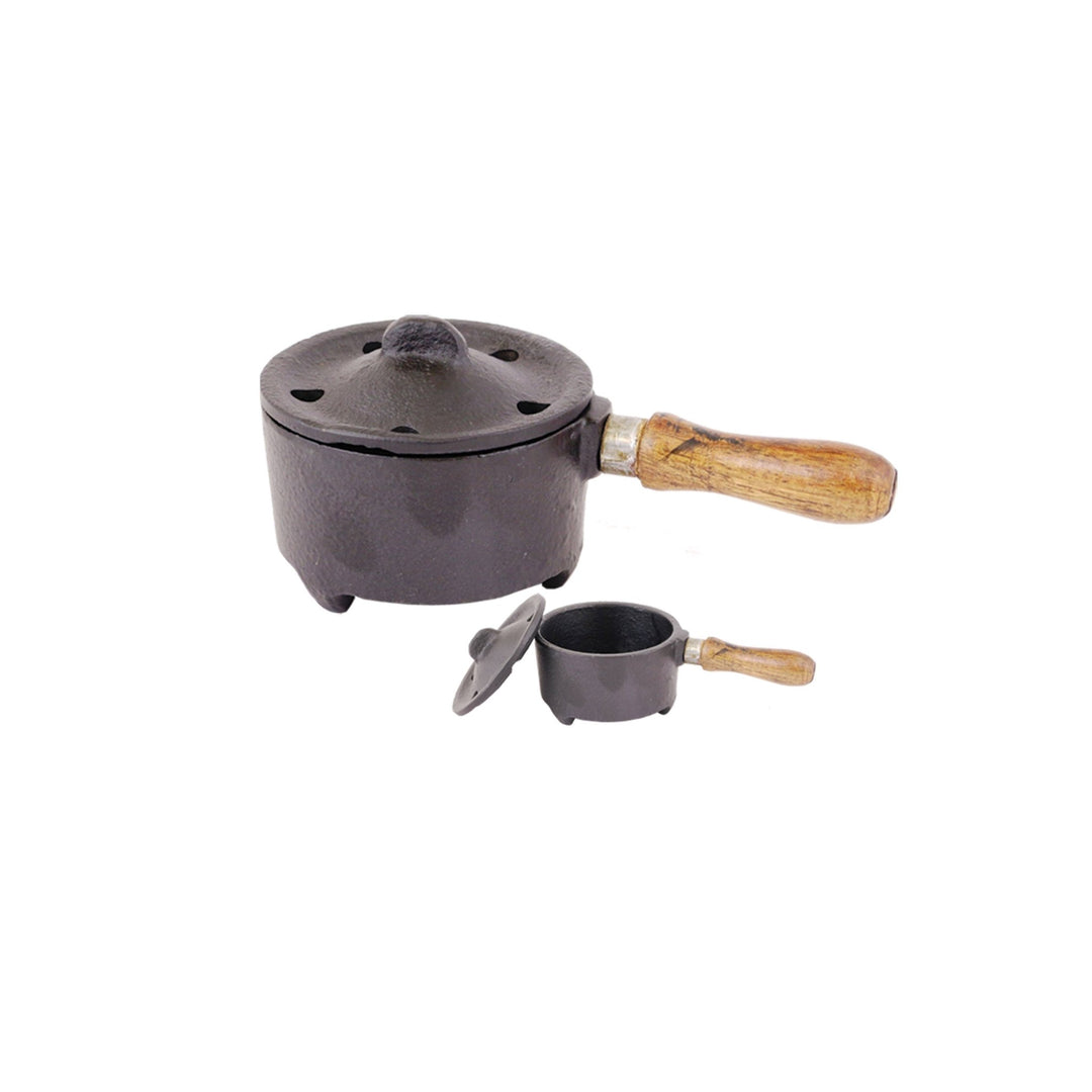 Iron Charcoal Burner with Wood Handle - Zen Collection