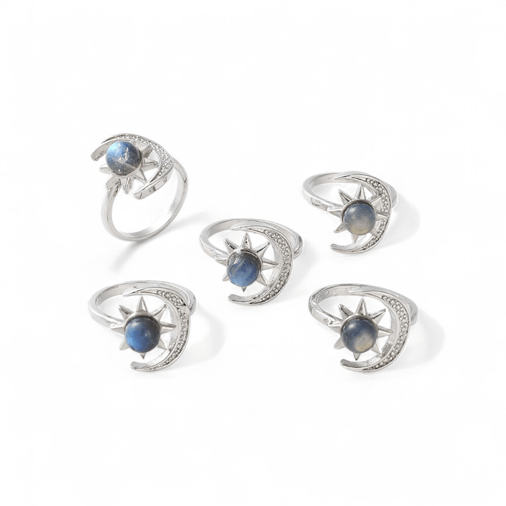Labradorite Moon Ring — Labradorite crystal ring — Zen Collection metaphysical store Barrie Ontario
