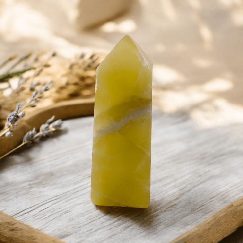 Lemon Calcite Crystal Tower for Mental Clarity