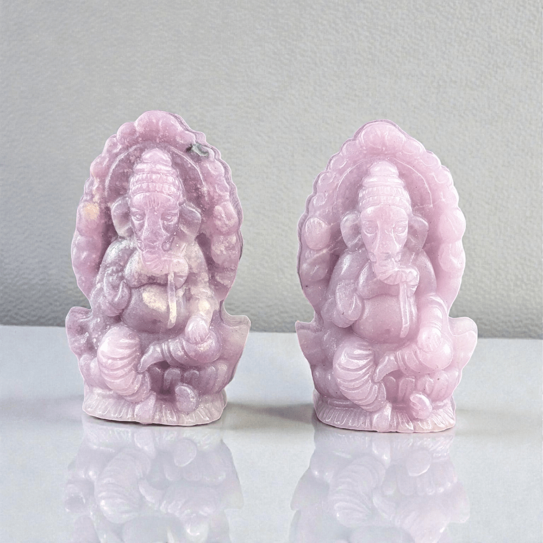 lepidolite crystal ganesh statue available in-store and online at zen collection metaphysical store in barrie