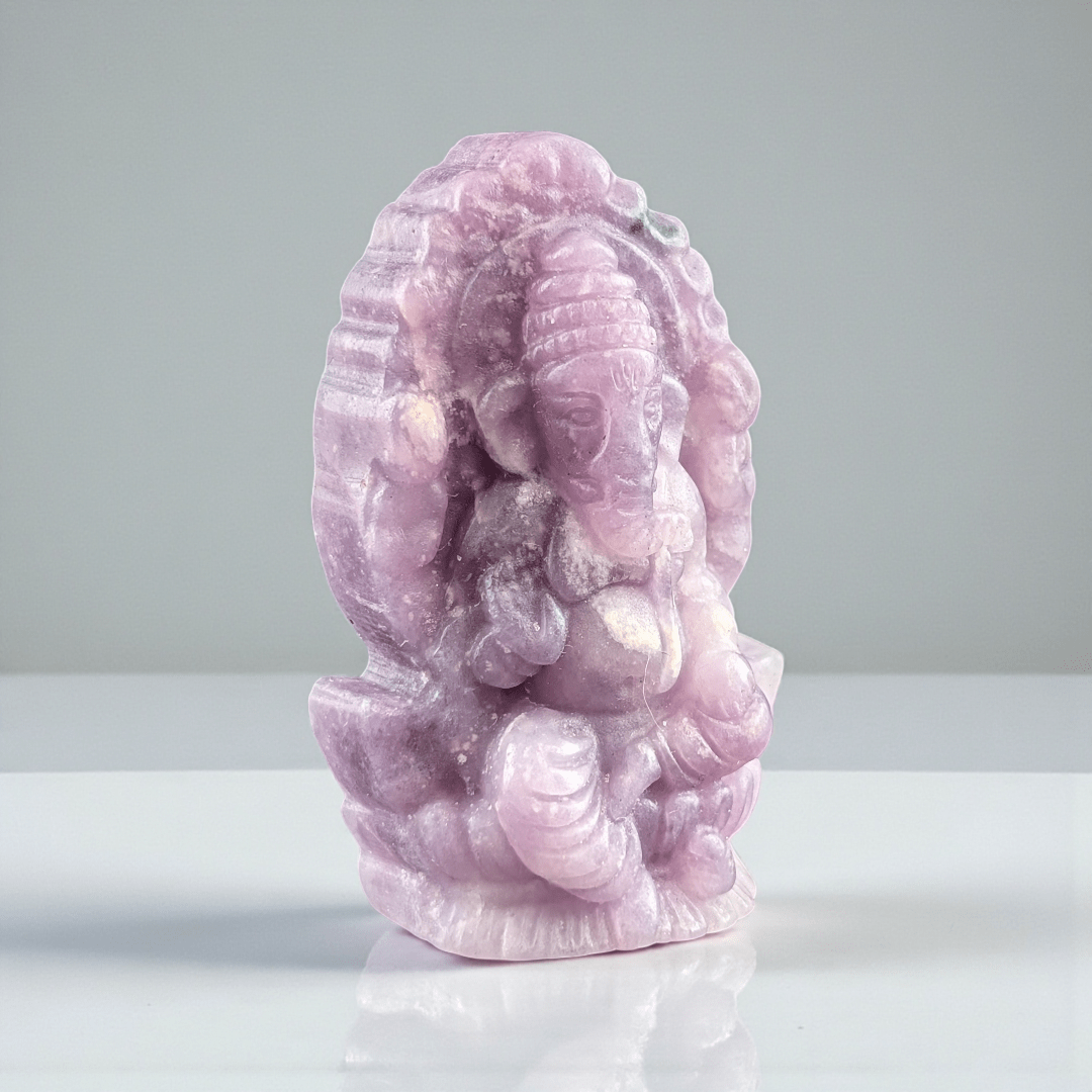 lepidolite crystal ganesh statue available in-store and online at zen collection metaphysical store in barrie