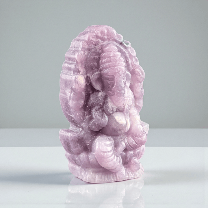 lepidolite crystal ganesh statue available in-store and online at zen collection metaphysical store in barrie