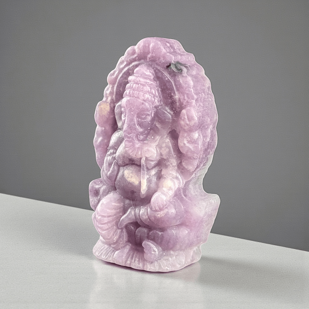 lepidolite crystal ganesh statue available in-store and online at zen collection metaphysical store in barrie