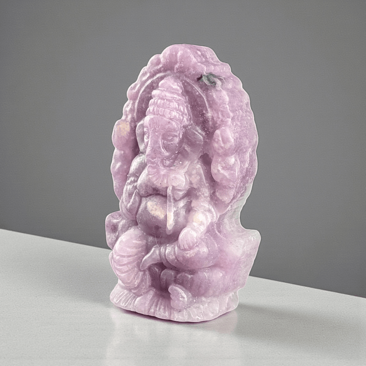 lepidolite crystal ganesh statue available in-store and online at zen collection metaphysical store in barrie