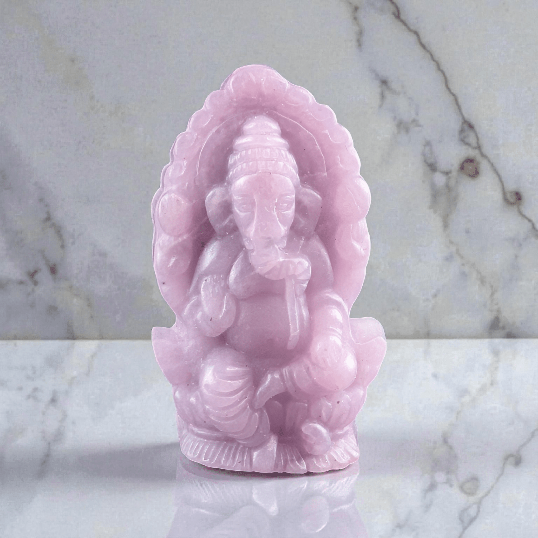 lepidolite crystal ganesh statue available in-store and online at zen collection metaphysical store in barrie