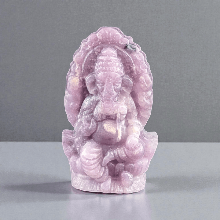 lepidolite crystal ganesh statue available in-store and online at zen collection metaphysical store in barrie