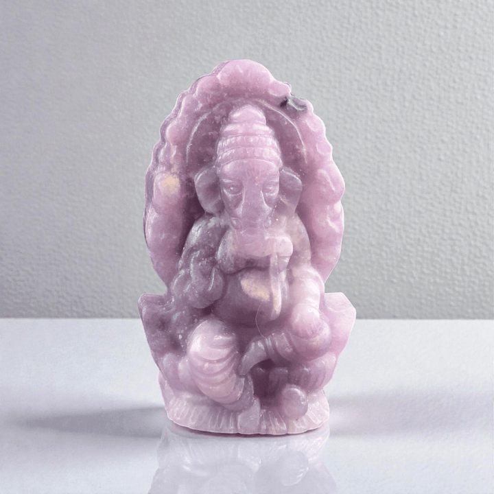 lepidolite crystal ganesh statue available in-store and online at zen collection metaphysical store in barrie
