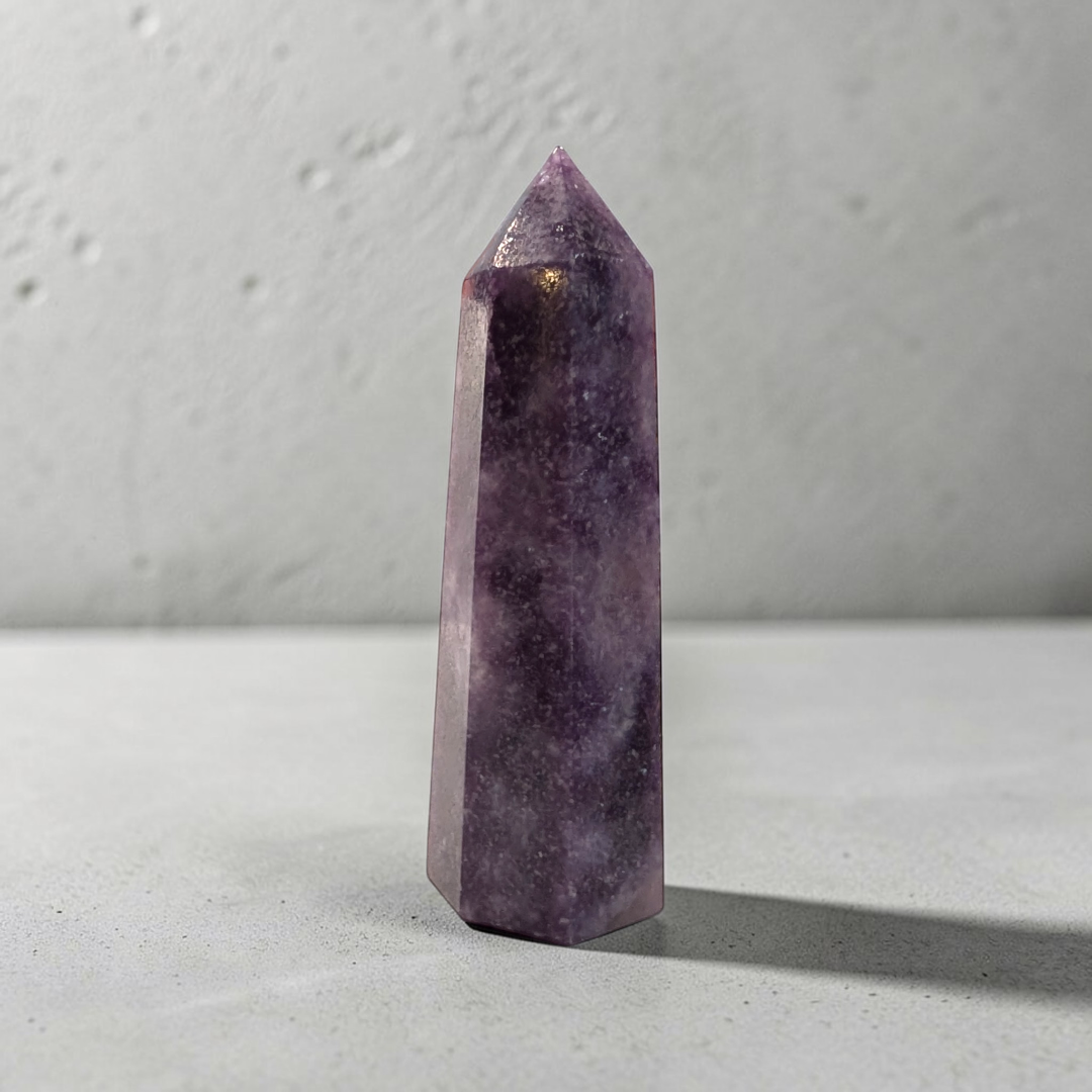 Polished Lepidolite Tower for Mindfulness and Relaxation