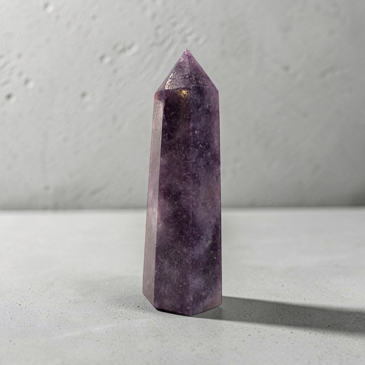 Polished Lepidolite Tower for Mindfulness and Relaxation