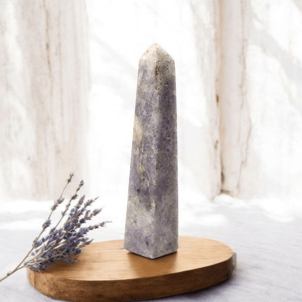 Polished Lepidolite Tower for Mindfulness and Relaxation