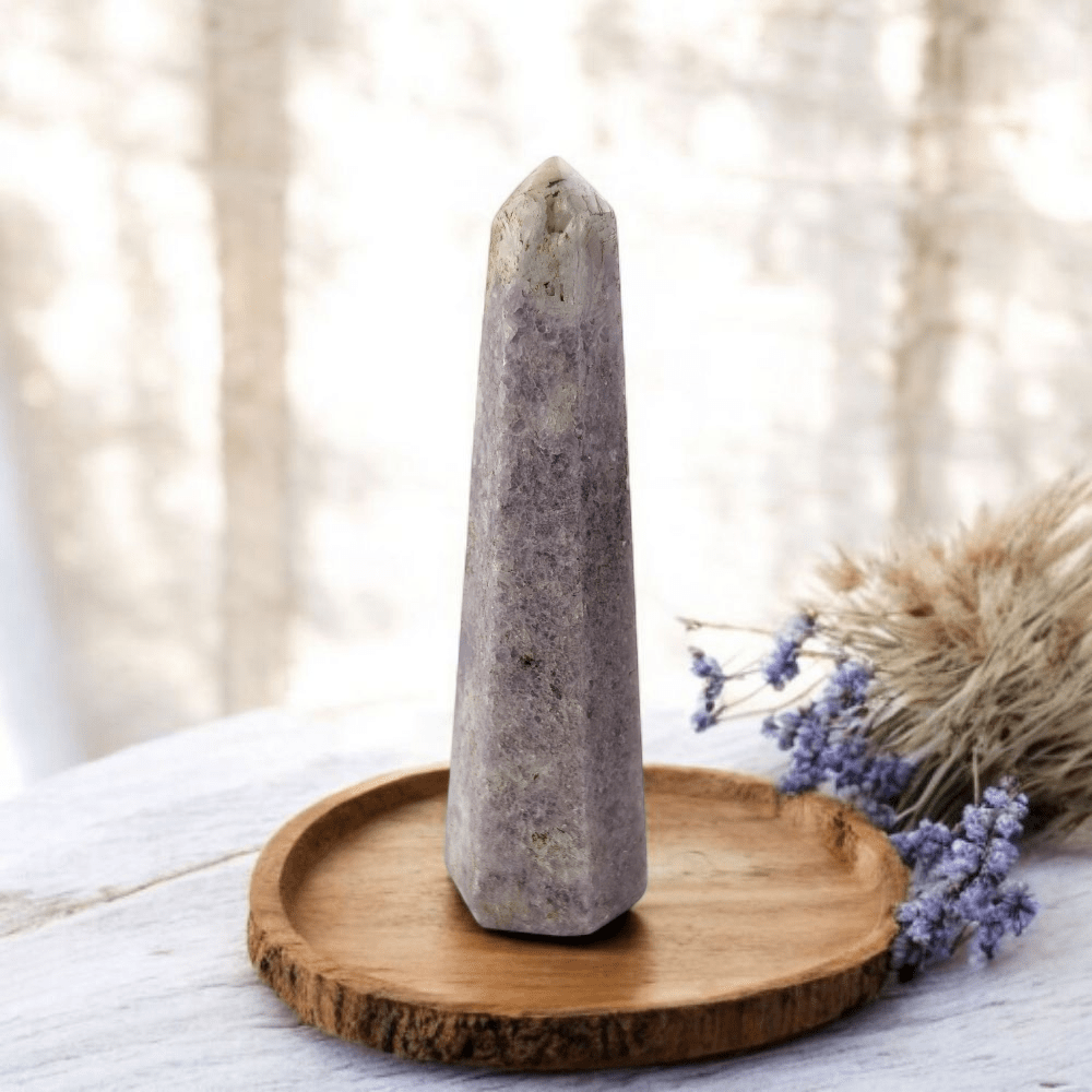 Natural Lepidolite Tower for Calming Energy and Balance