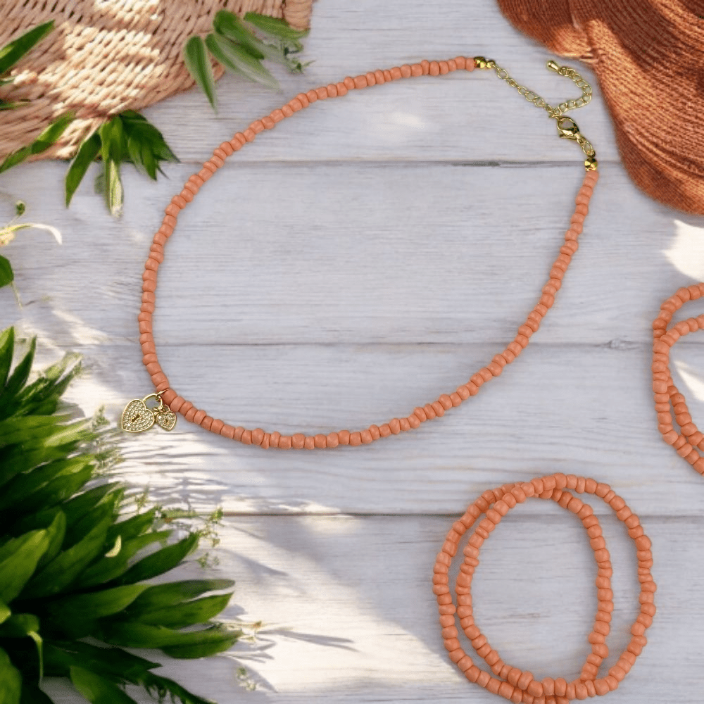 peach locket necklace set Canada