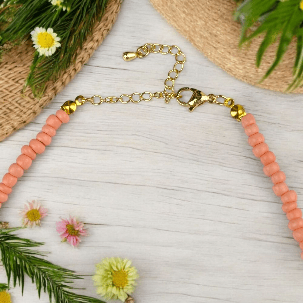 handmade peach jewelry set