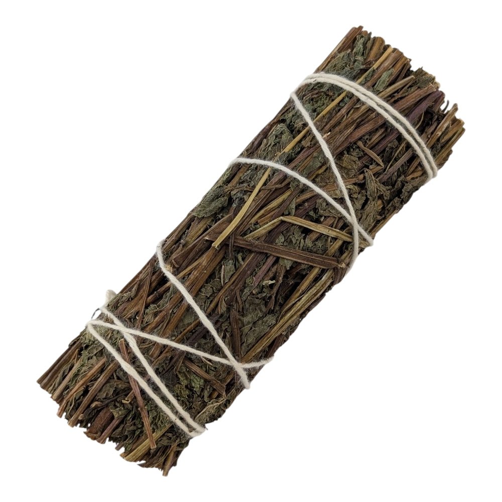 Bundled peppermint sticks tied with twine on a white background available now from zen collection crystal store in Barrie Ontario