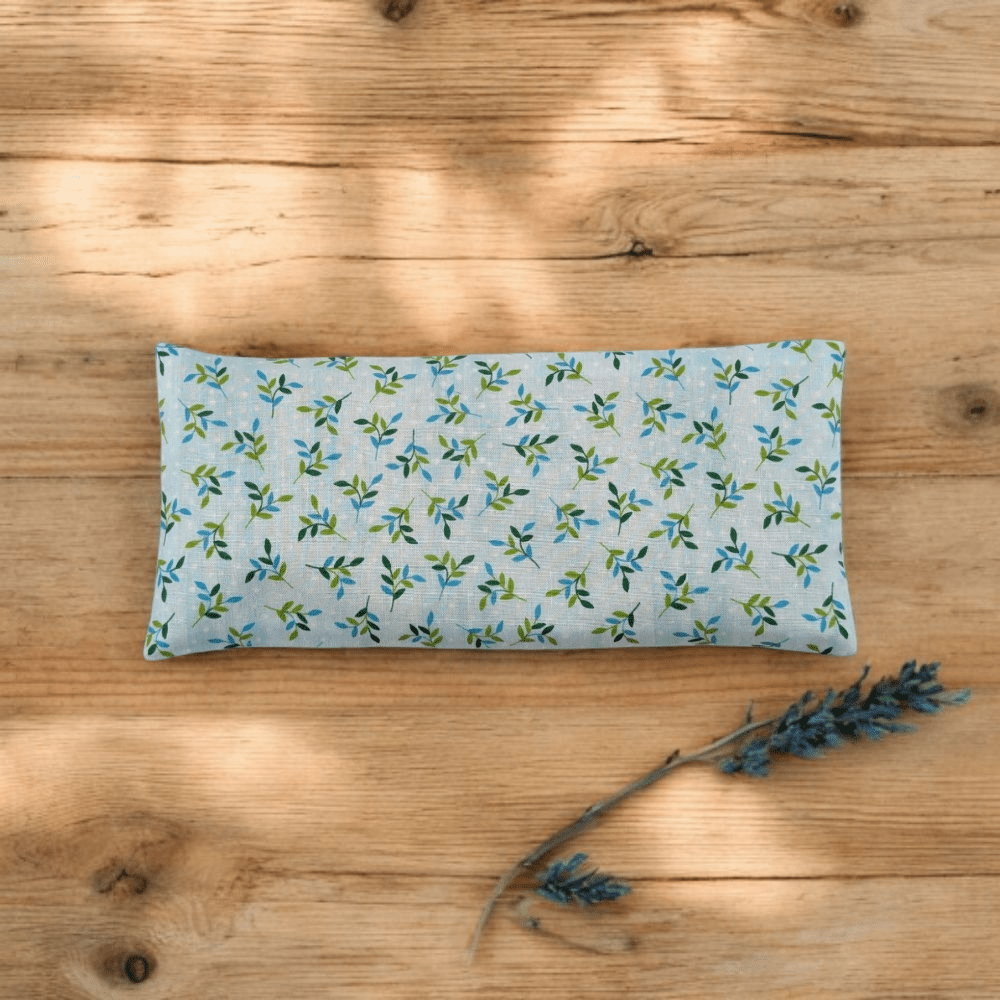 eye pillow with minty floral cotton