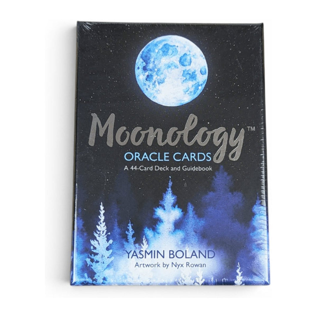 Moonology Oracle Cards box front by Yasmin Boland, artwork by Nyx Rowan