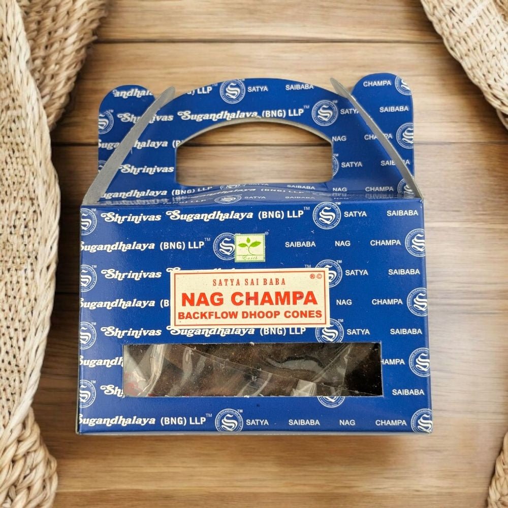 Satya Nag Champa Backflow Dhoop Incense Cones – 24 Cones for Meditation & Energy Cleansing